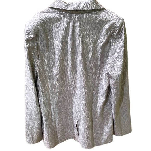 NWT Astr The Label Ayla Metallic Plisse Blazer - Picture 12 of 16